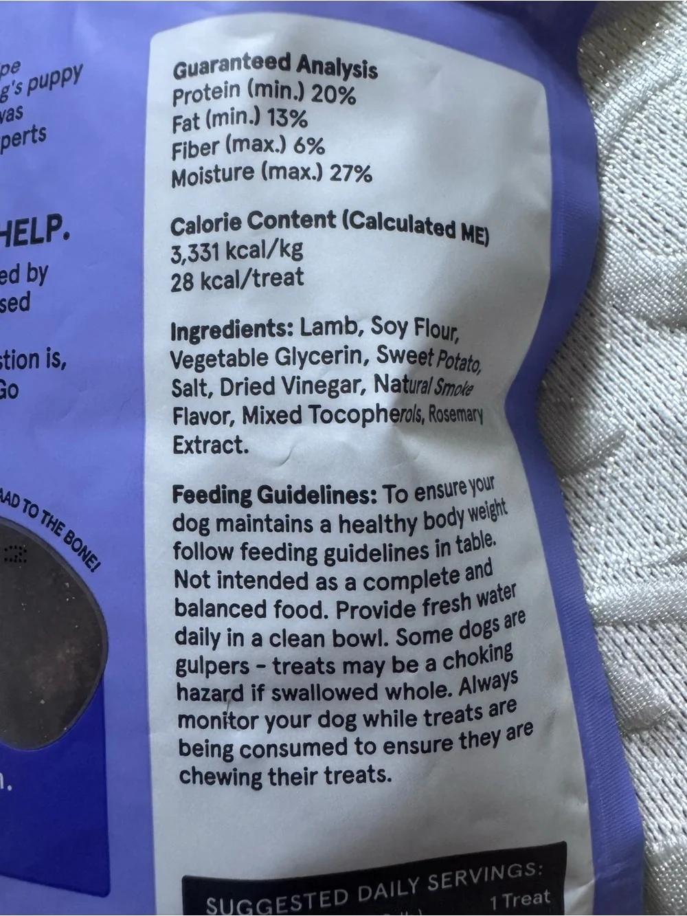 SEALED - BARK Baa Baa Jerky Bars Lamb Recipe Dog Treats 3 oz Best By 2027